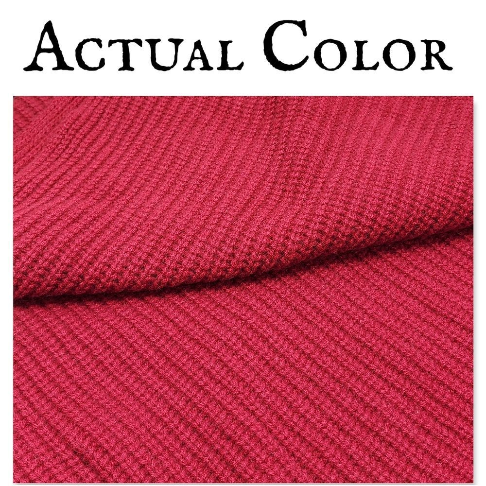 NWT AE77 CRANBERRY Premium Rib Cashmere Scarf - Picture 2 of 13